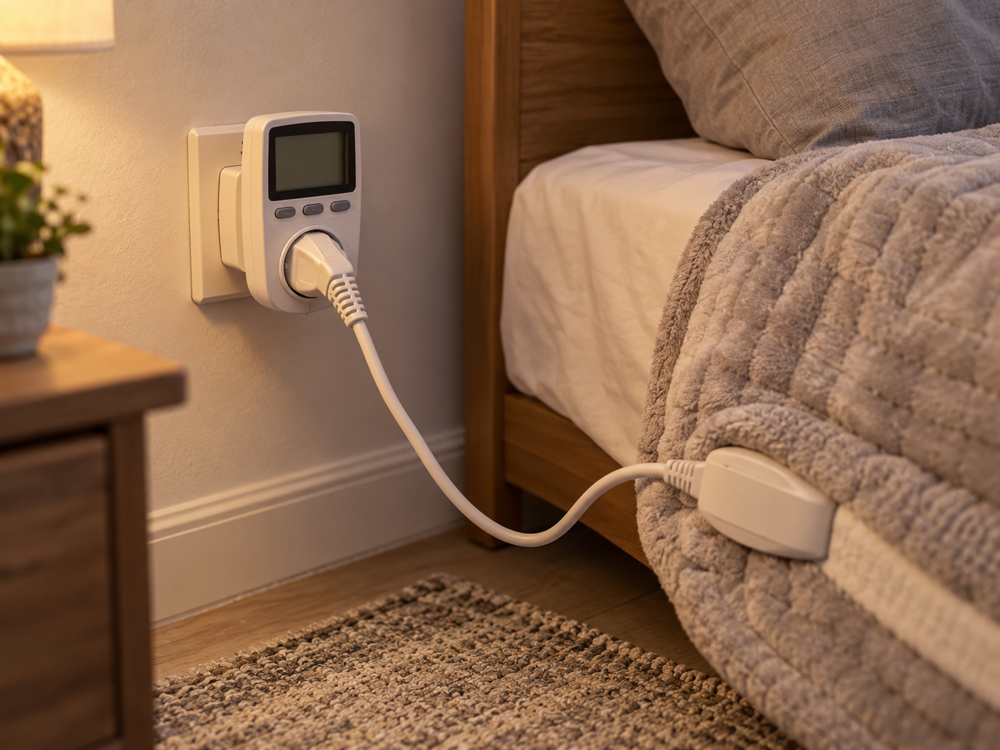 Elektromos takaró csatlakozója háztartási fogyasztásmérőben